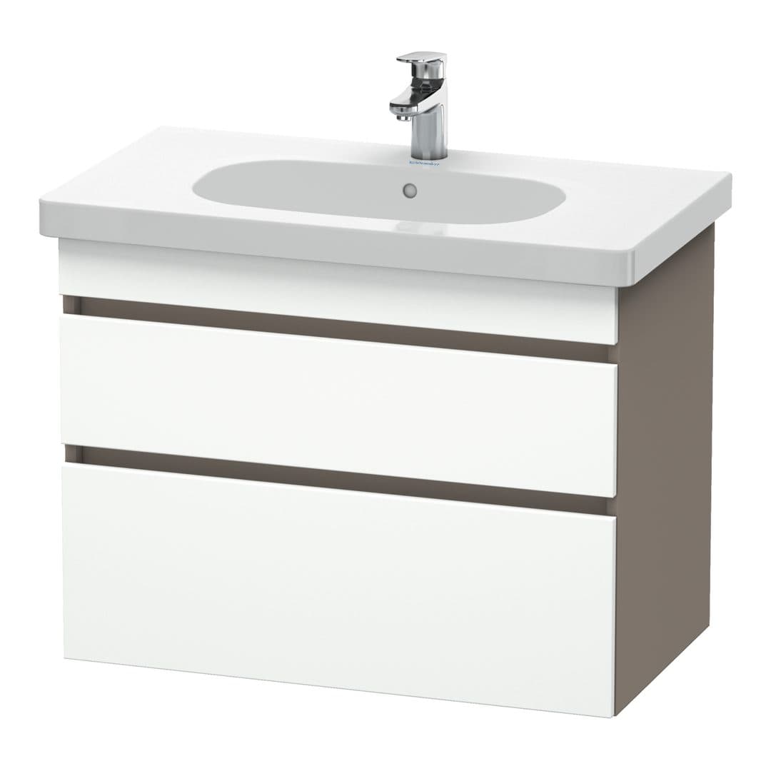 Duravit DuraStyle – Έπιπλο Νιπτήρα – 800 mm, 2 συρτάρια, νιπτήρας κέντρο, σώμα Basalte Matt – White Matt, Decor (DS648401843)