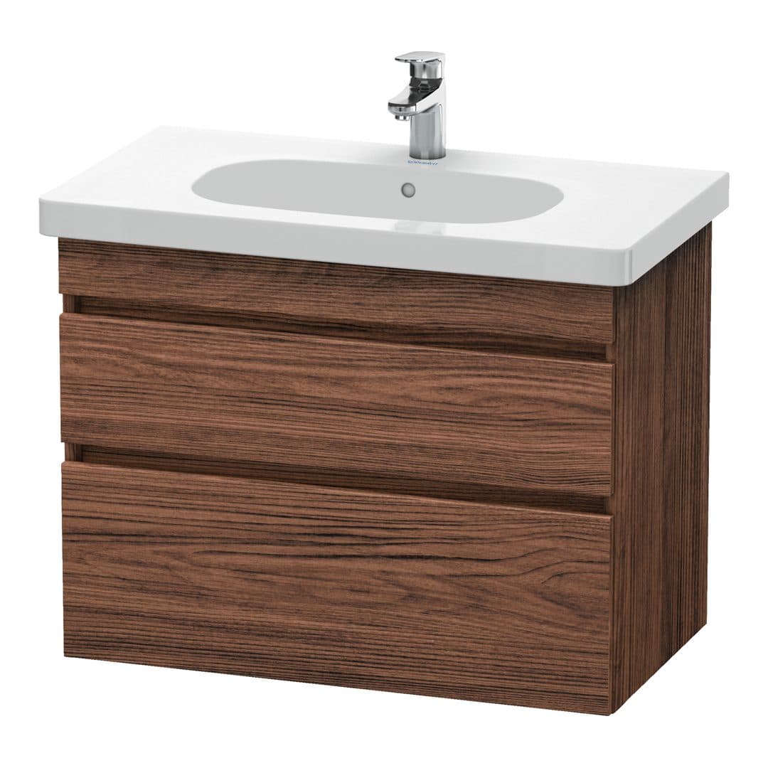 Duravit DuraStyle – Έπιπλο Νιπτήρα – 800 mm, 2 συρτάρια, νιπτήρας κέντρο – Walnut dark Matt, Decor (DS648402121)