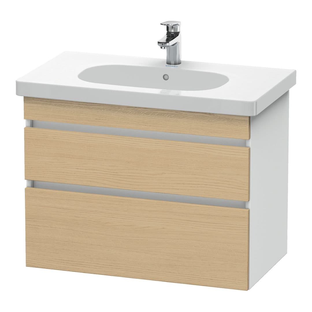 Duravit DuraStyle – Έπιπλο Νιπτήρα – 800 mm, 2 συρτάρια, νιπτήρας κέντρο, σώμα White Matt – Natural oak, Decor (DS648403018)