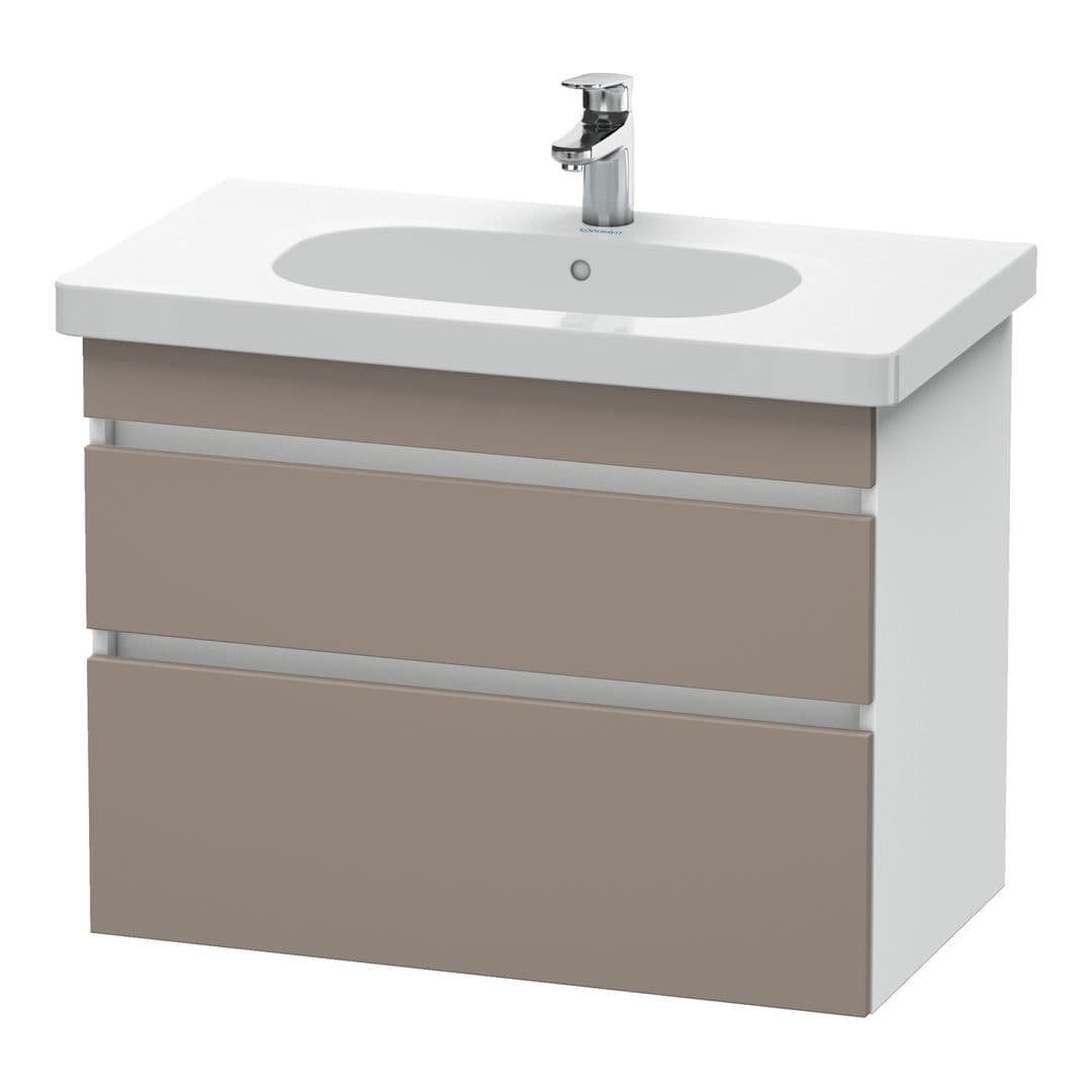Duravit DuraStyle – Έπιπλο Νιπτήρα – 800 mm, 2 συρτάρια, νιπτήρας κέντρο, σώμα White Matt – Basalte Matt, Decor (DS648404318)