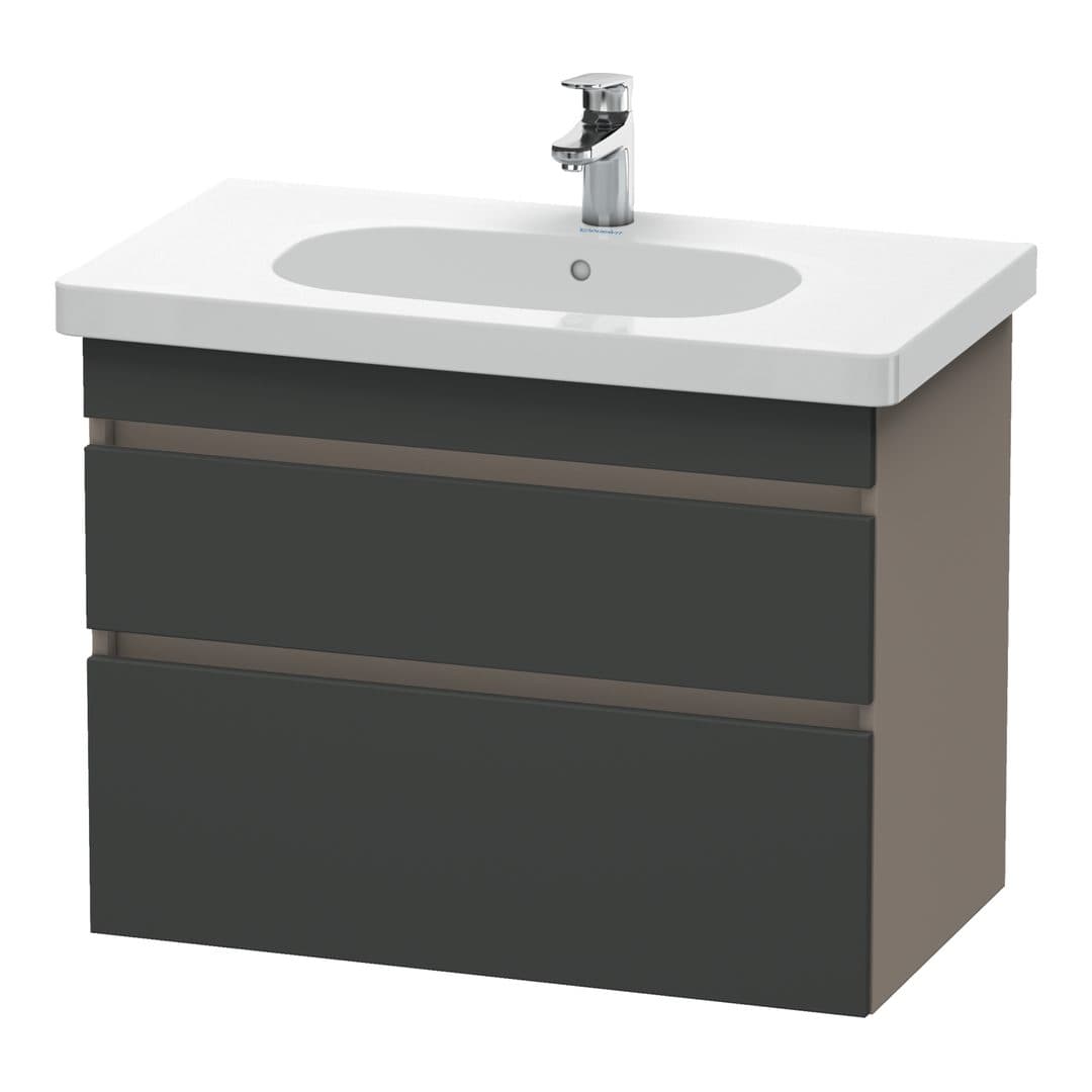 Duravit DuraStyle – Έπιπλο Νιπτήρα – 800 mm, 2 συρτάρια, νιπτήρας κέντρο, σώμα Basalte Matt – Graphite Matt, Decor (DS648404943)