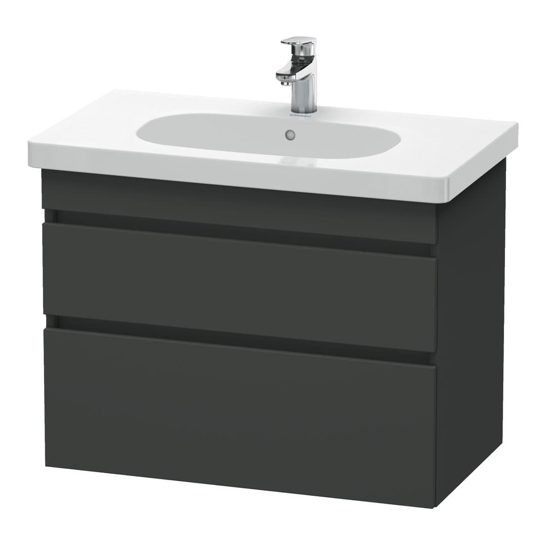 Duravit DuraStyle – Έπιπλο Νιπτήρα – 800 mm, 2 συρτάρια, νιπτήρας κέντρο – Graphite Matt, Decor (DS648404949)