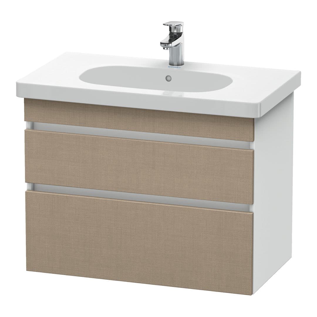 Duravit DuraStyle – Έπιπλο Νιπτήρα – 800 mm, 2 συρτάρια, νιπτήρας κέντρο, σώμα White Matt – Linen Matt, Decor (DS648407518)