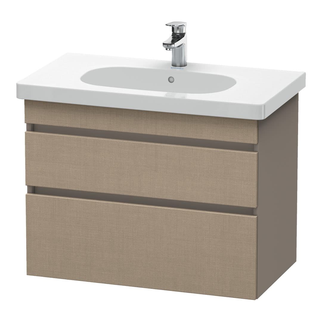 Duravit DuraStyle – Έπιπλο Νιπτήρα – 800 mm, 2 συρτάρια, νιπτήρας κέντρο, σώμα Basalte Matt – Linen Matt, Decor (DS648407543)