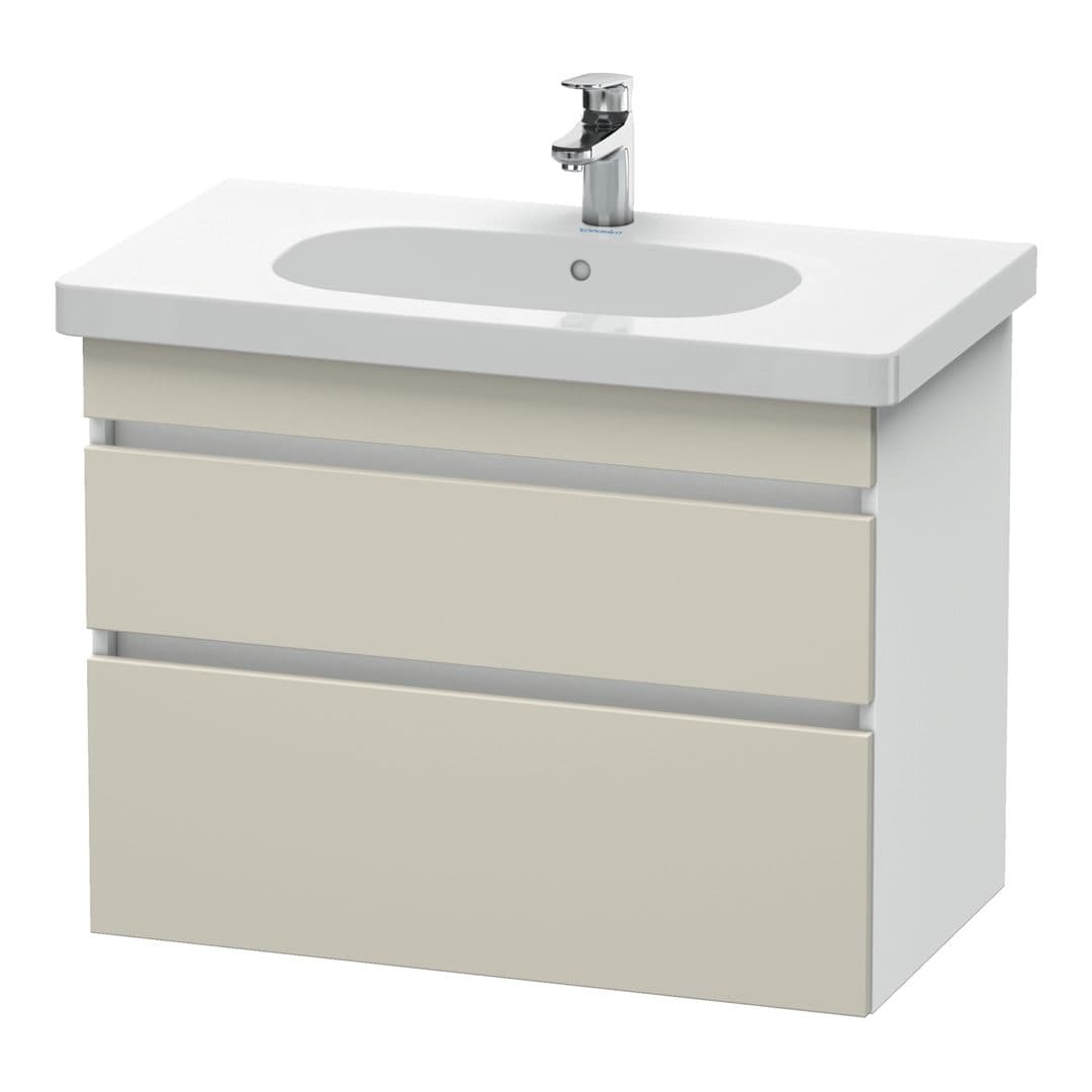 Duravit DuraStyle – Έπιπλο Νιπτήρα – 800 mm, 2 συρτάρια, νιπτήρας κέντρο, σώμα White Matt – Taupe Matt, Decor (DS648409118)