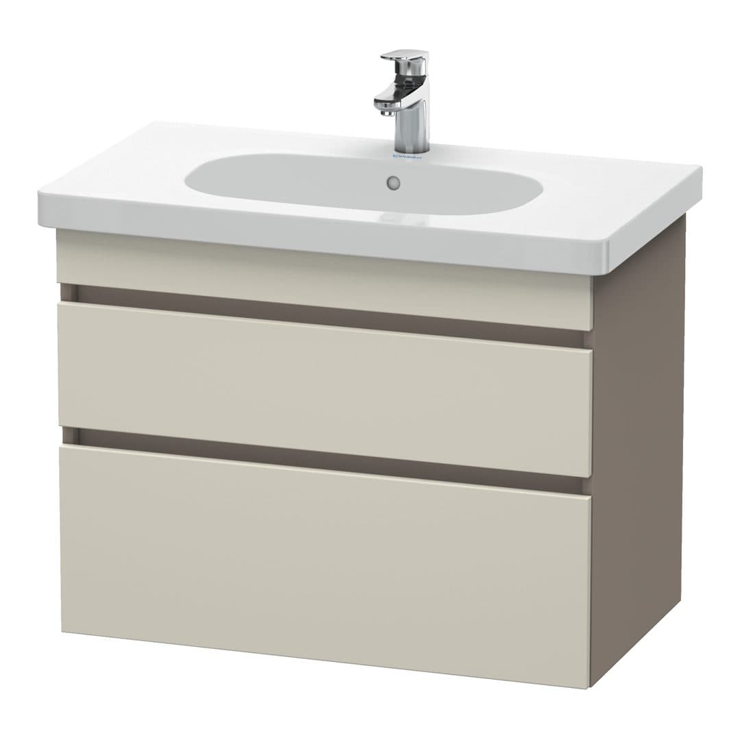 Duravit DuraStyle – Έπιπλο Νιπτήρα – 800 mm, 2 συρτάρια, νιπτήρας κέντρο, σώμα Basalte Matt – Taupe Matt, Decor (DS648409143)