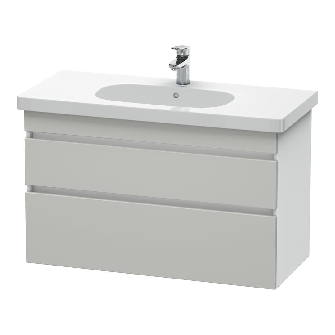 Duravit DuraStyle – Έπιπλο Νιπτήρα – 1000 mm, 2 συρτάρια, νιπτήρας κέντρο, σώμα White Matt – Concrete grey Matt, Decor (DS648500718)