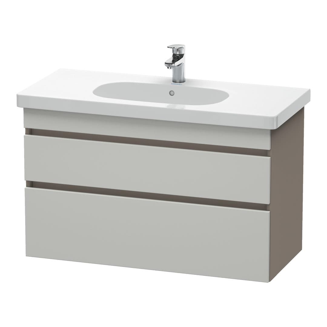 Duravit DuraStyle – Έπιπλο Νιπτήρα – 1000 mm, 2 συρτάρια, νιπτήρας κέντρο, σώμα Basalte Matt – Concrete grey Matt, Decor (DS648500743)