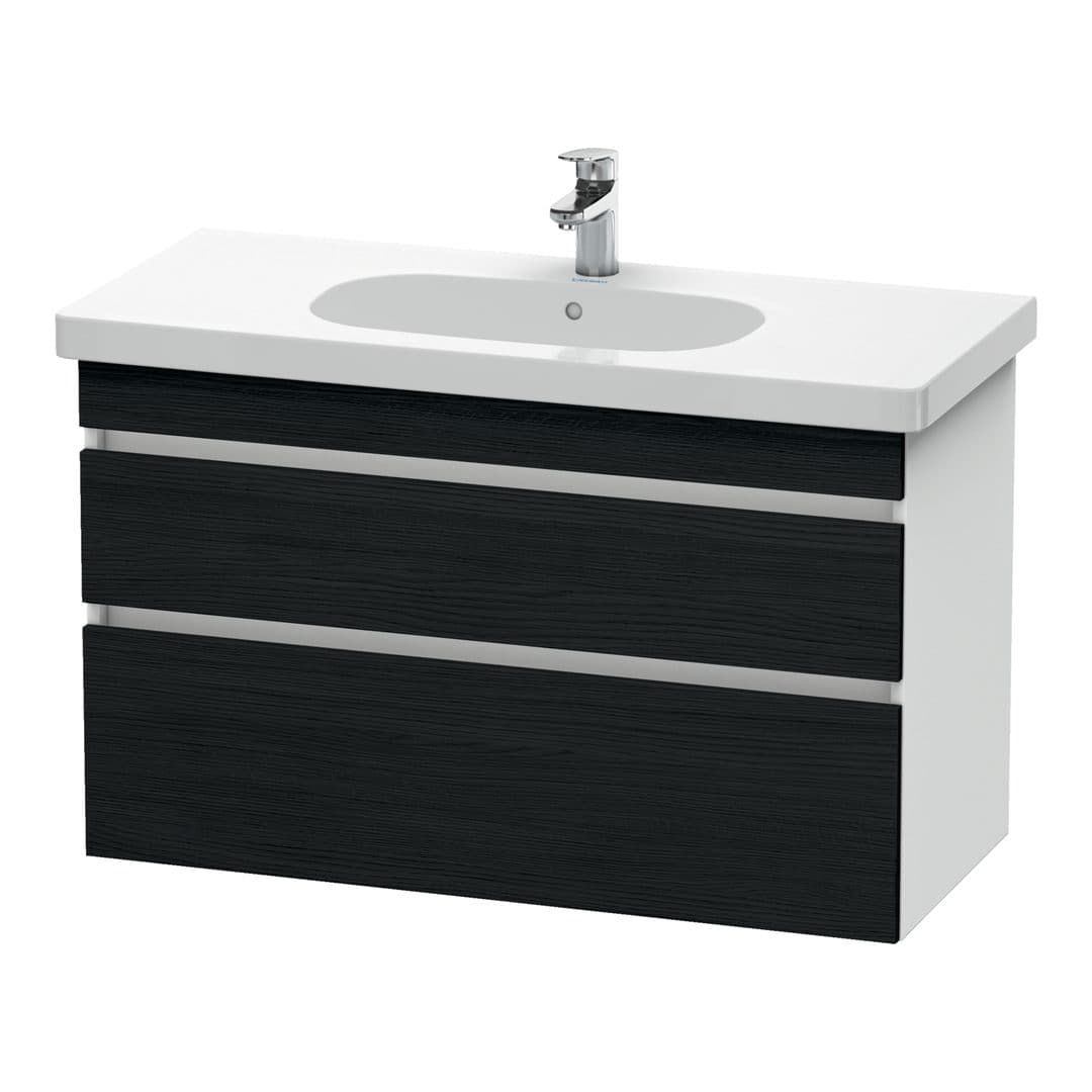 Duravit DuraStyle – Έπιπλο Νιπτήρα – 1000 mm, 2 συρτάρια, νιπτήρας κέντρο, σώμα White Matt – Black oak Matt, Decor (DS648501618)