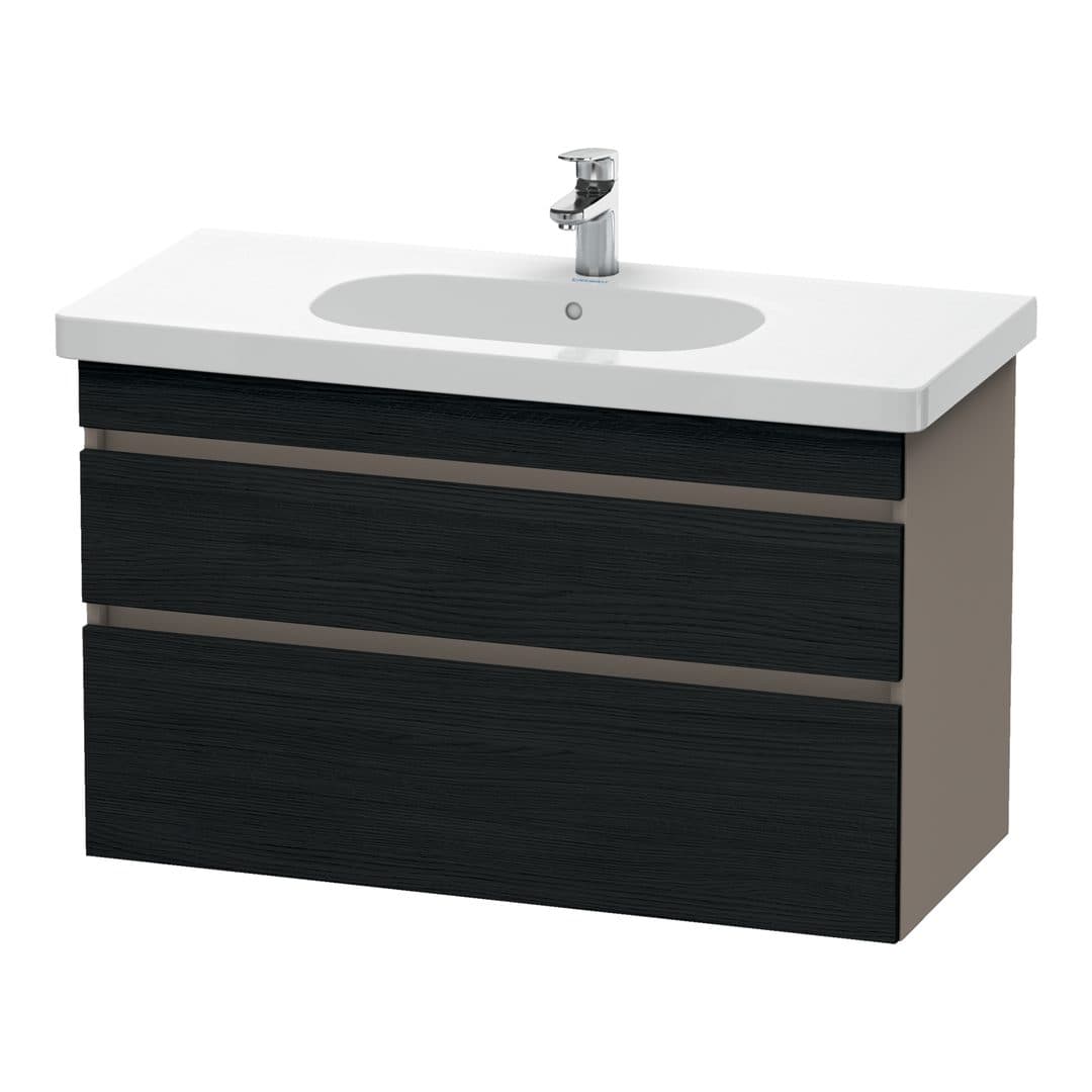 Duravit DuraStyle – Έπιπλο Νιπτήρα – 1000 mm, 2 συρτάρια, νιπτήρας κέντρο, σώμα Basalte Matt – Black oak Matt, Decor (DS648501643)