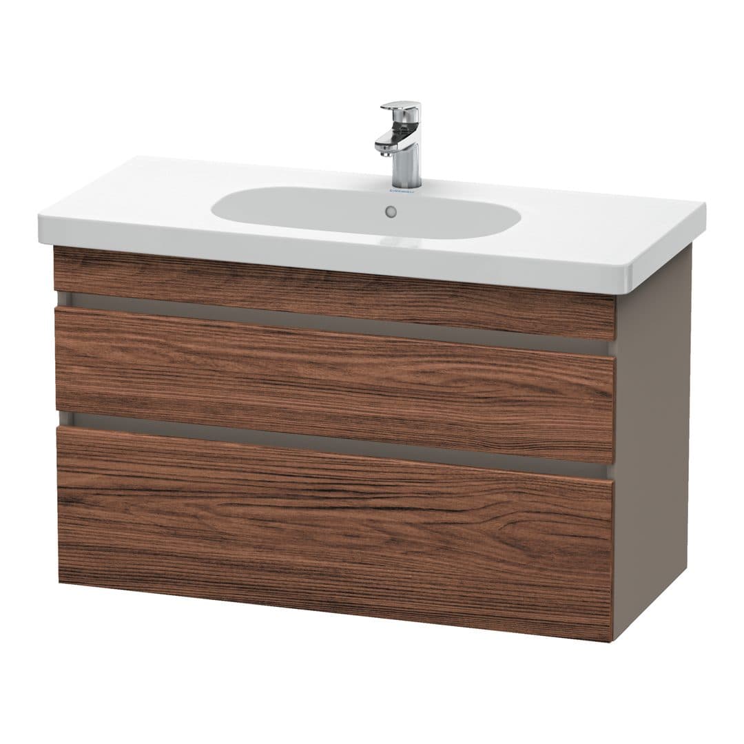 Duravit DuraStyle – Έπιπλο Νιπτήρα – 1000 mm, 2 συρτάρια, νιπτήρας κέντρο, σώμα Basalte Matt – Walnut dark Matt, Decor (DS648502143)