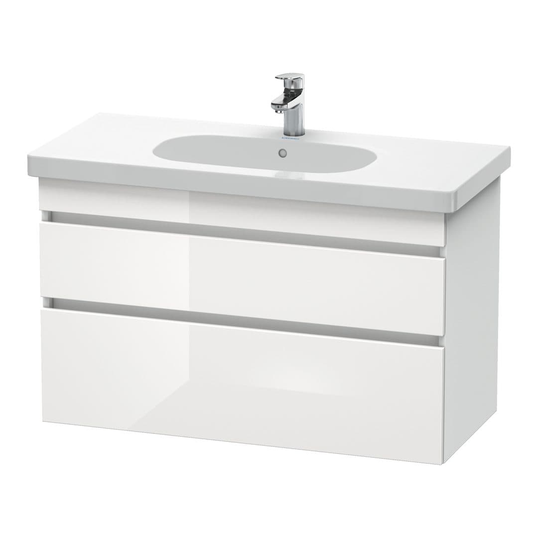 Duravit DuraStyle – Έπιπλο Νιπτήρα – 1000 mm, 2 συρτάρια, νιπτήρας κέντρο, White Matt – White High Gloss, Decor (DS648502218)