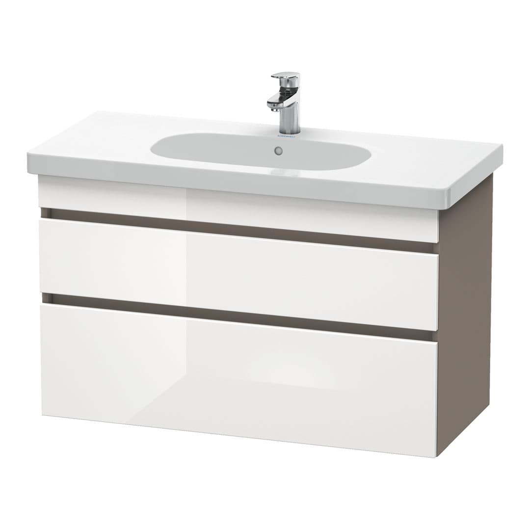 Duravit DuraStyle – Έπιπλο Νιπτήρα – 1000 mm, 2 συρτάρια, νιπτήρας κέντρο, σώμα Basalte Matt – White High Gloss, Decor (DS648502243)