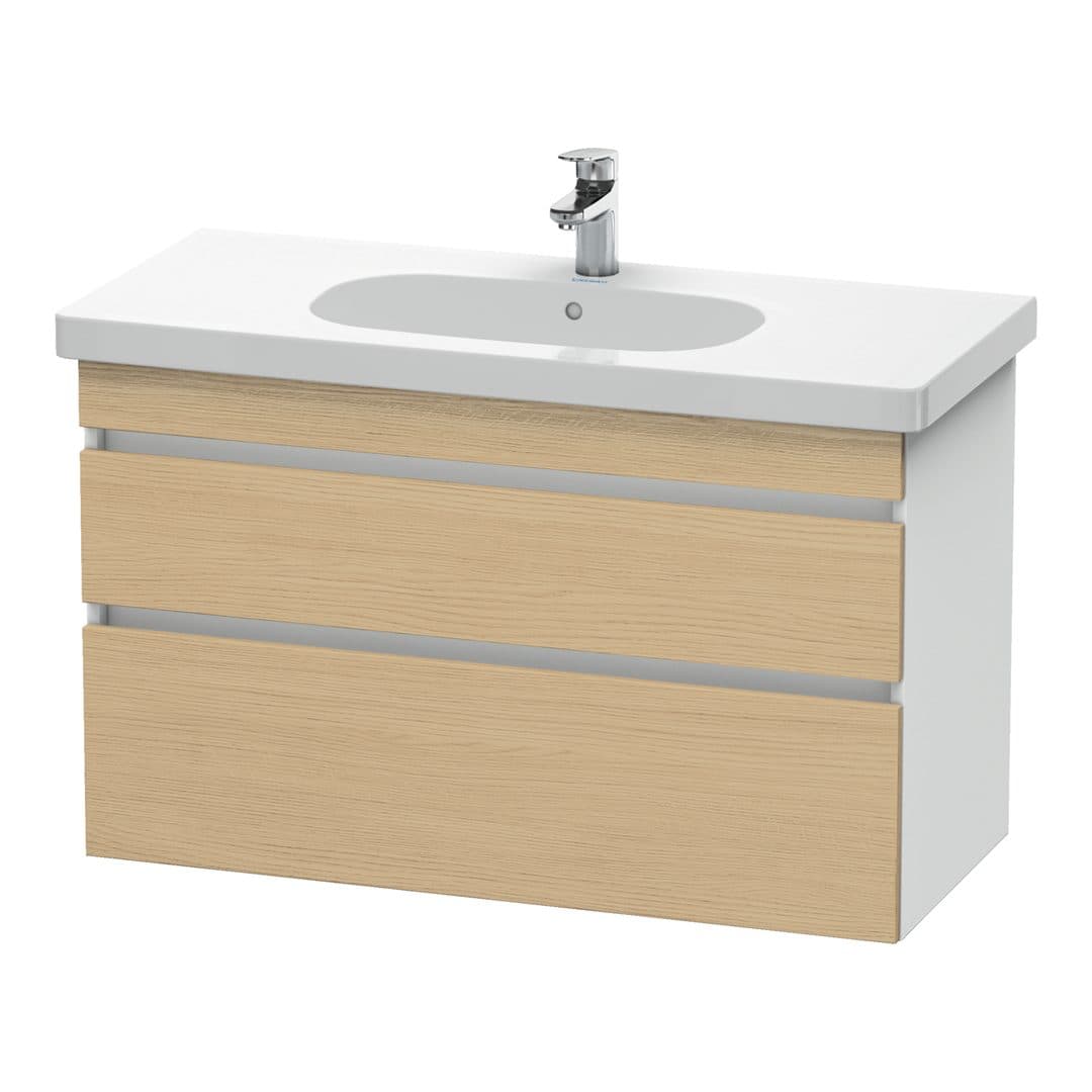 Duravit DuraStyle – Έπιπλο Νιπτήρα – 1000 mm, 2 συρτάρια, νιπτήρας κέντρο, σώμα White Matt – Natural oak, Decor (DS648503018)