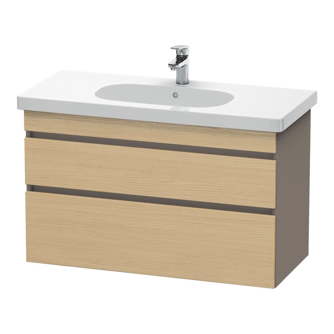 Duravit DuraStyle – Έπιπλο Νιπτήρα – 1000 mm, 2 συρτάρια, νιπτήρας κέντρο, σώμα Basalte Matt – Natural oak, Decor (DS648503043)