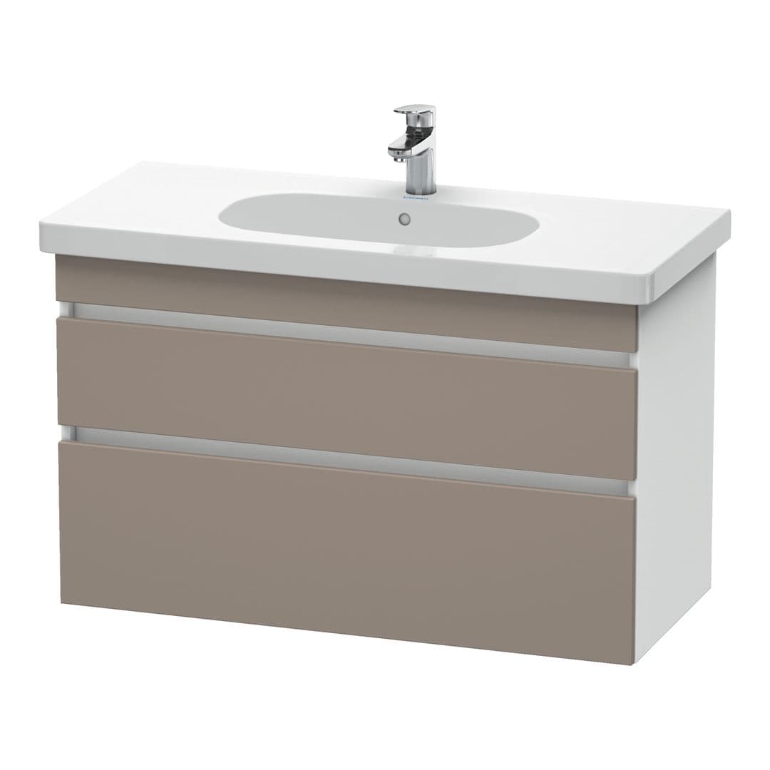 Duravit DuraStyle – Έπιπλο Νιπτήρα – 1000 mm, 2 συρτάρια, νιπτήρας κέντρο, σώμα White Matt – Basalte Matt, Decor (DS648504318)