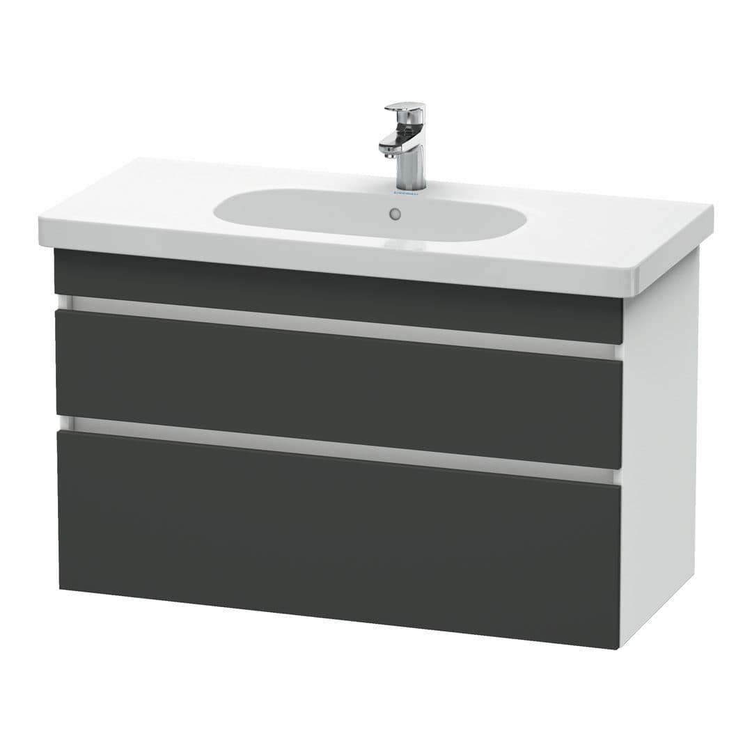 Duravit DuraStyle – Έπιπλο Νιπτήρα – 1000 mm, 2 συρτάρια, νιπτήρας κέντρο, σώμα White Matt – Graphite Matt, Decor (DS648504918)