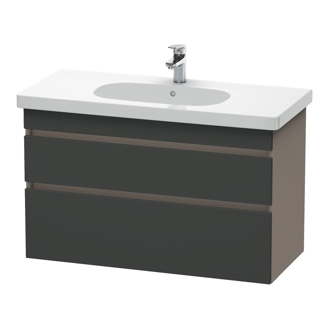 Duravit DuraStyle – Έπιπλο Νιπτήρα – 1000 mm, 2 συρτάρια, νιπτήρας κέντρο, σώμα Basalte Matt – Graphite Matt, Decor (DS648504943)