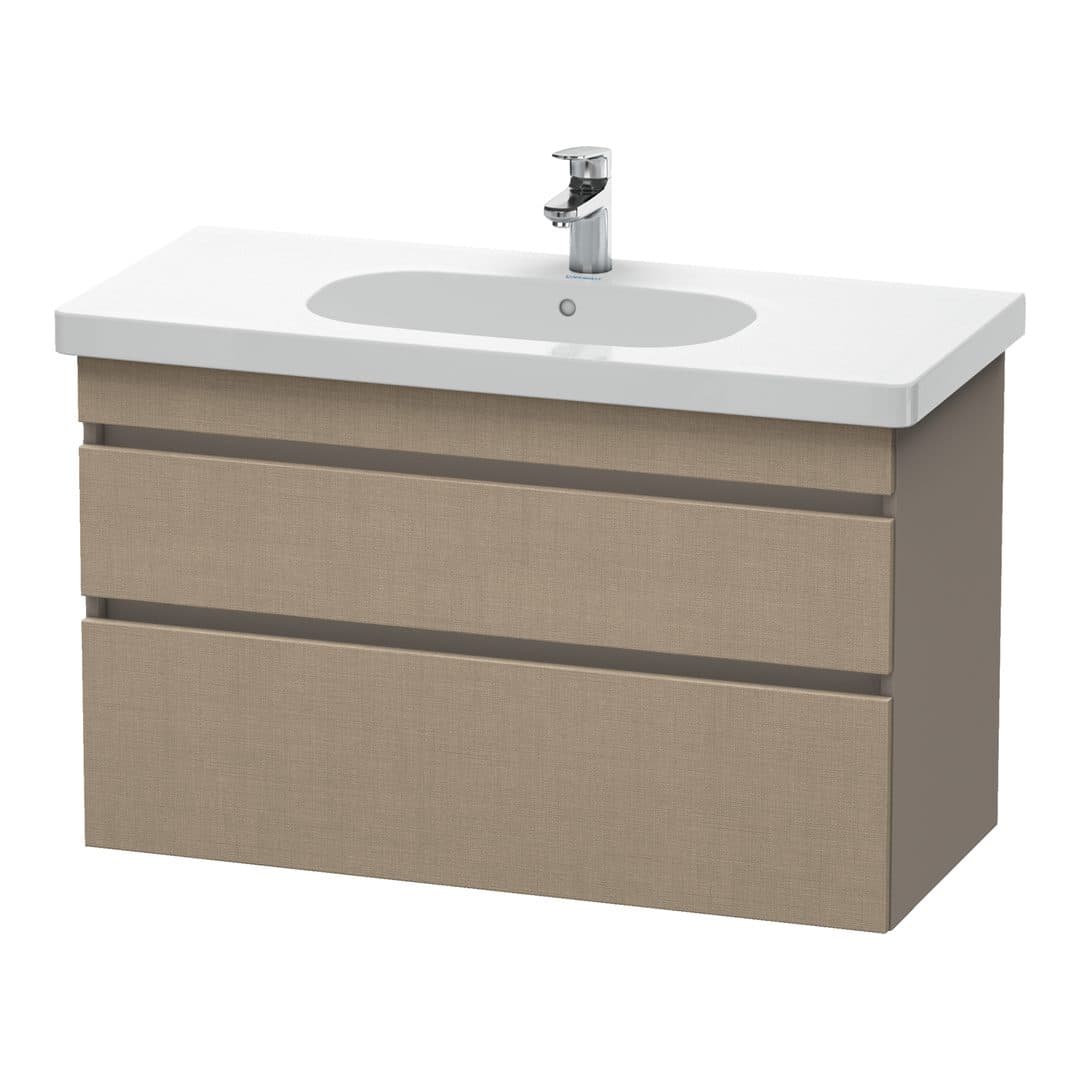 Duravit DuraStyle – Έπιπλο Νιπτήρα – 1000 mm, 2 συρτάρια, νιπτήρας κέντρο, σώμα Basalte Matt – Linen Matt, Decor (DS648507543)