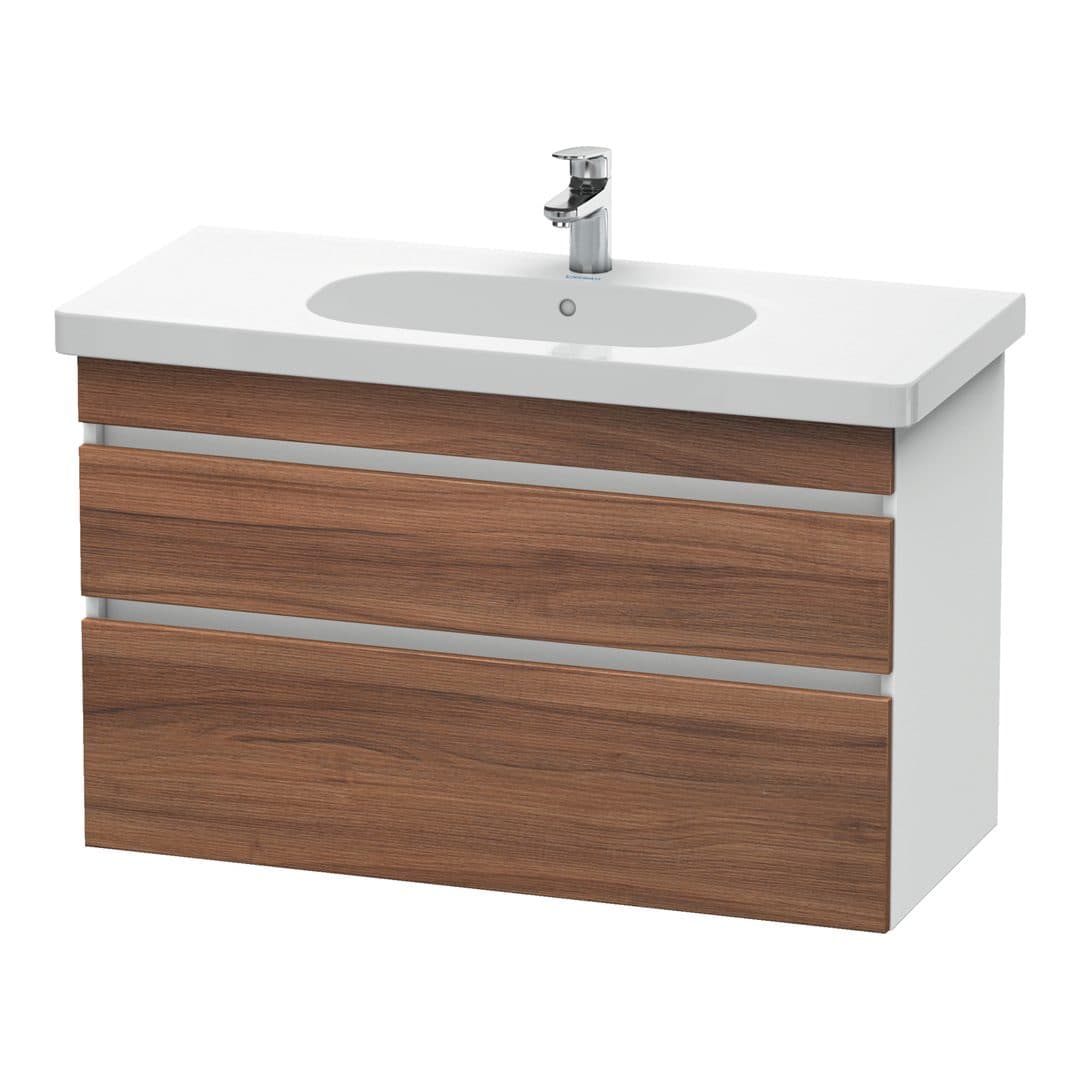 Duravit DuraStyle – Έπιπλο Νιπτήρα – 1000 mm, 2 συρτάρια, νιπτήρας κέντρο, σώμα White Matt – Walnut Matt, Decor (DS648507918)