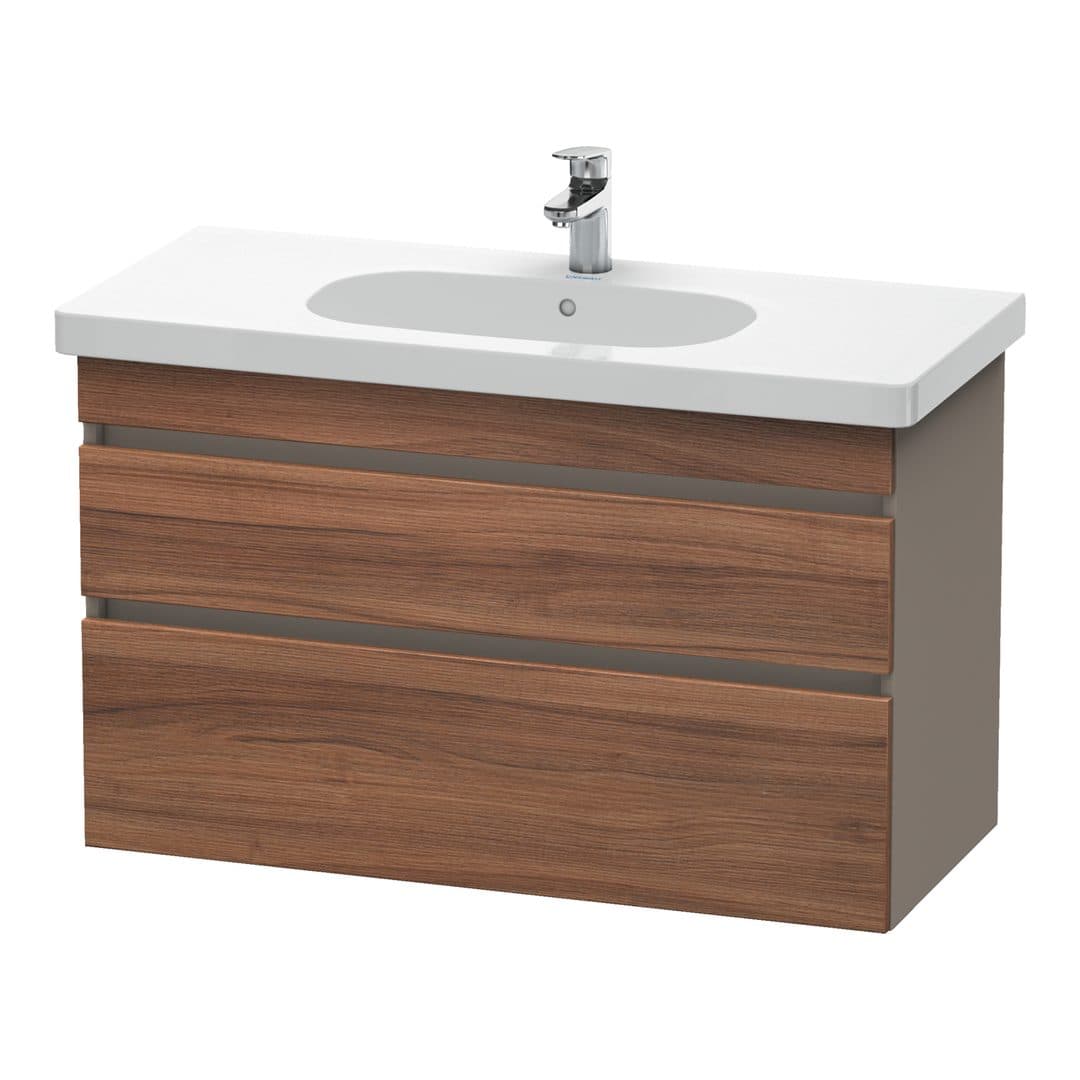 Duravit DuraStyle – Έπιπλο Νιπτήρα – 1000 mm, 2 συρτάρια, νιπτήρας κέντρο, σώμα Basalte Matt – Walnut Matt, Decor (DS648507943)