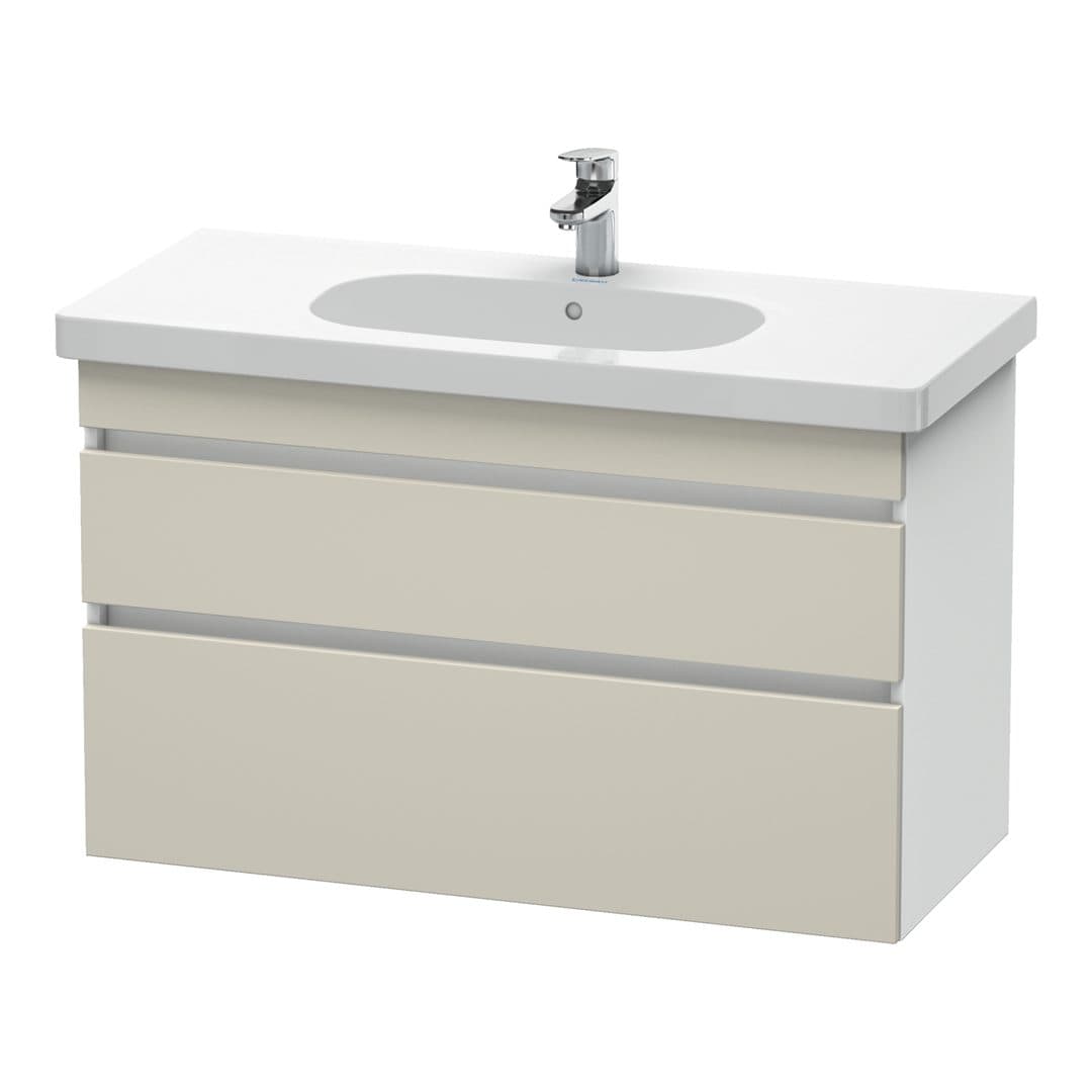 Duravit DuraStyle – Έπιπλο Νιπτήρα – 1000 mm, 2 συρτάρια, νιπτήρας κέντρο, σώμα White Matt – Taupe Matt, Decor (DS648509118)