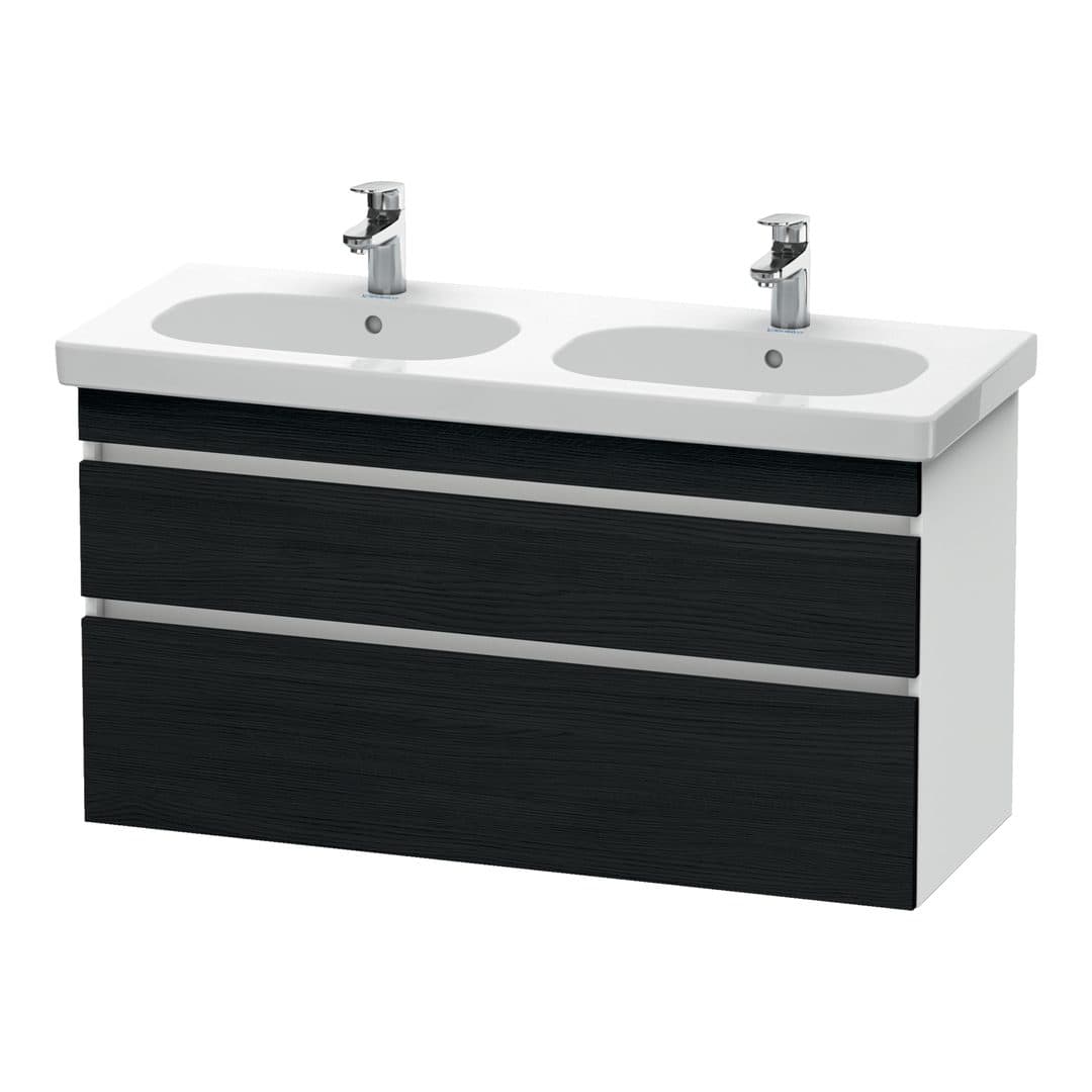 Duravit DuraStyle – Έπιπλο Νιπτήρα – 1150 mm, 2 συρτάρια, νιπτήρας κέντρο, σώμα White Matt – Black oak Matt, Decor (DS648601618)