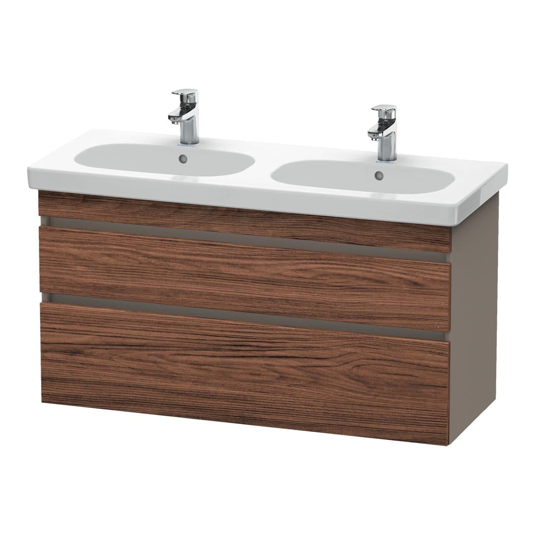 Duravit DuraStyle – Έπιπλο Νιπτήρα – 1150 mm, 2 συρτάρια, νιπτήρας κέντρο, σώμα Basalte Matt – Walnut dark Matt, Decor (DS648602143)