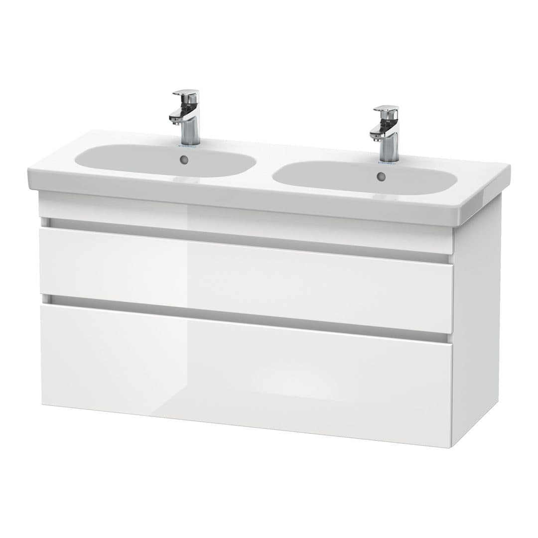 Duravit DuraStyle – Έπιπλο Νιπτήρα – 1150 mm, 2 συρτάρια, νιπτήρας κέντρο, White Matt – White High Gloss, Decor (DS648602218)