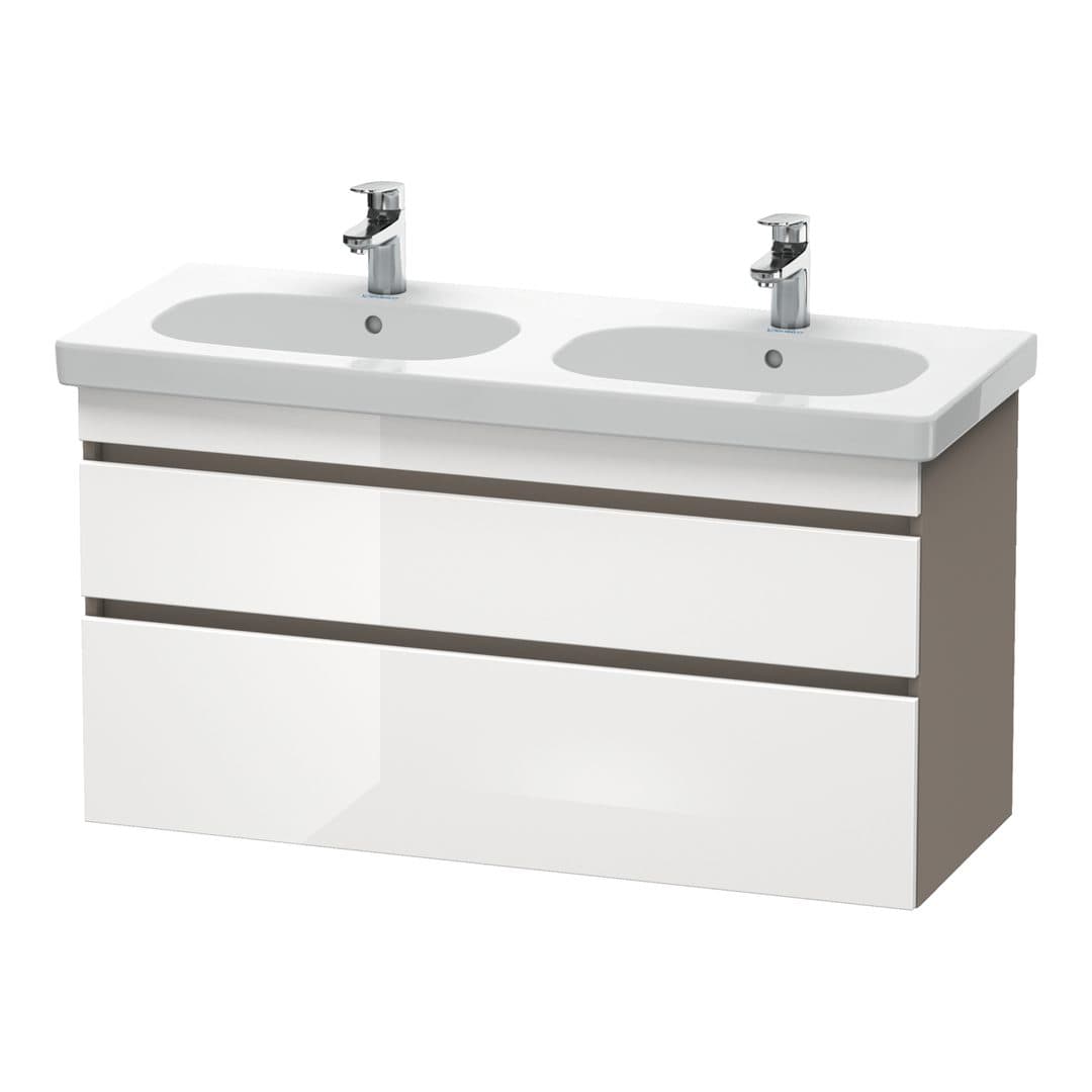 Duravit DuraStyle – Έπιπλο Νιπτήρα – 1150 mm, 2 συρτάρια, νιπτήρας κέντρο, σώμα Basalte Matt – White High Gloss, Decor (DS648602243)