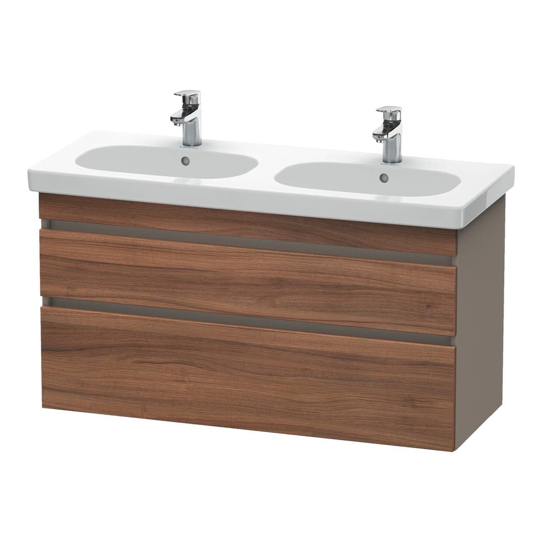 Duravit DuraStyle – Έπιπλο Νιπτήρα – 1150 mm, 2 συρτάρια, νιπτήρας κέντρο, σώμα Basalte Matt – Walnut Matt, Decor (DS648607943)