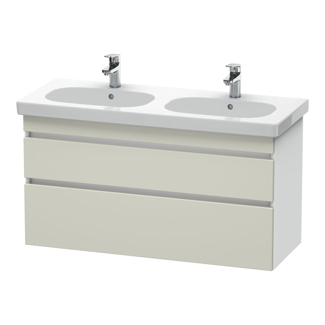 Duravit DuraStyle – Έπιπλο Νιπτήρα – 1150 mm, 2 συρτάρια, νιπτήρας κέντρο, σώμα White Matt – Taupe Matt, Decor (DS648609118)