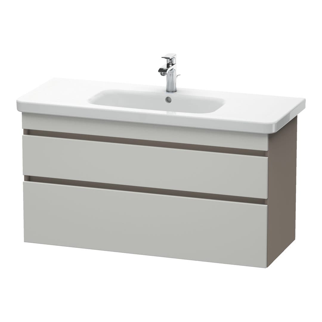 Duravit DuraStyle – Έπιπλο Νιπτήρα – 1130 mm, 2 συρτάρια, νιπτήρας κέντρο, σώμα Basalte Matt – Concrete grey Matt, Decor (DS649500743)