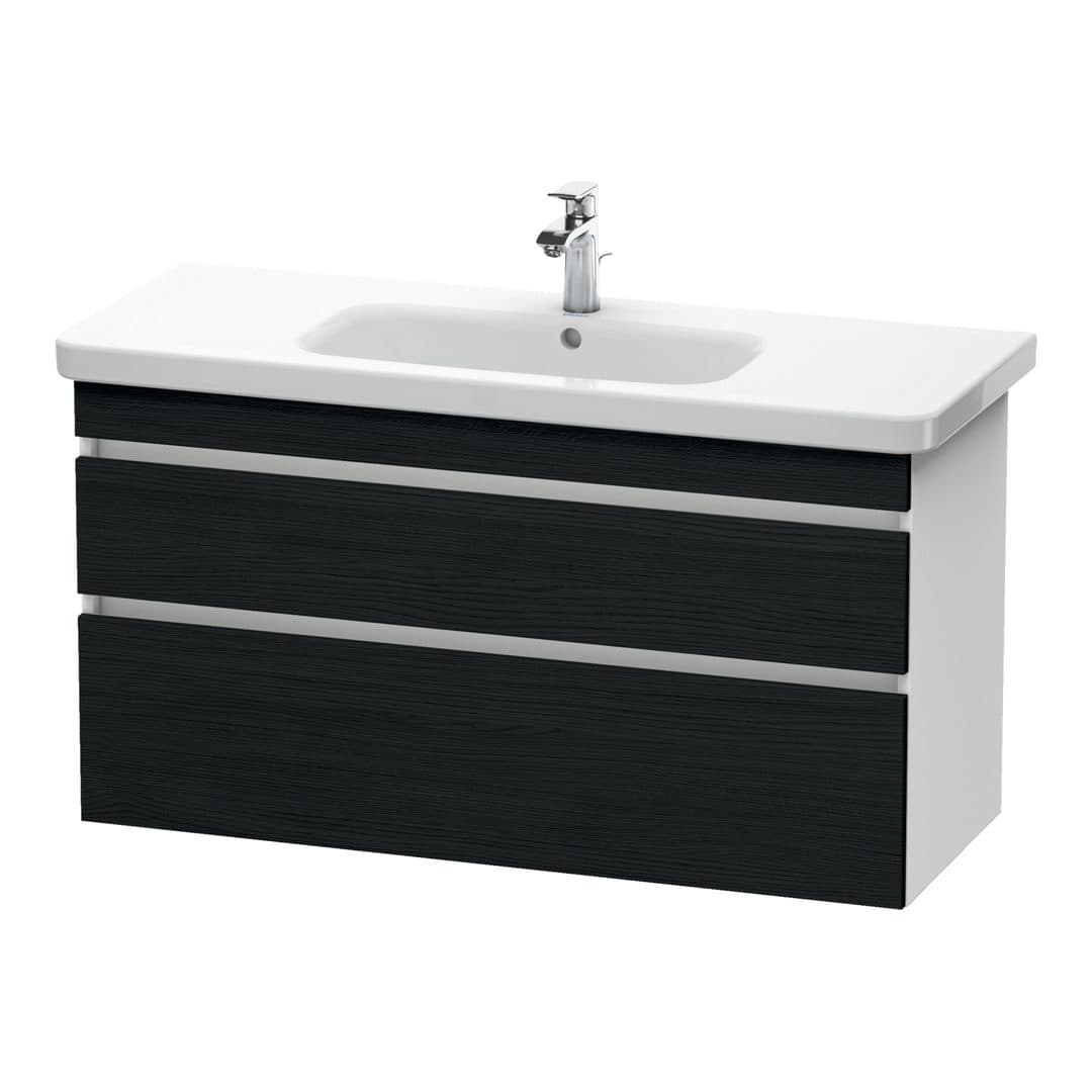 Duravit DuraStyle – Έπιπλο Νιπτήρα – 1130 mm, 2 συρτάρια, νιπτήρας κέντρο, σώμα White Matt – Black oak Matt, Decor (DS649501618)