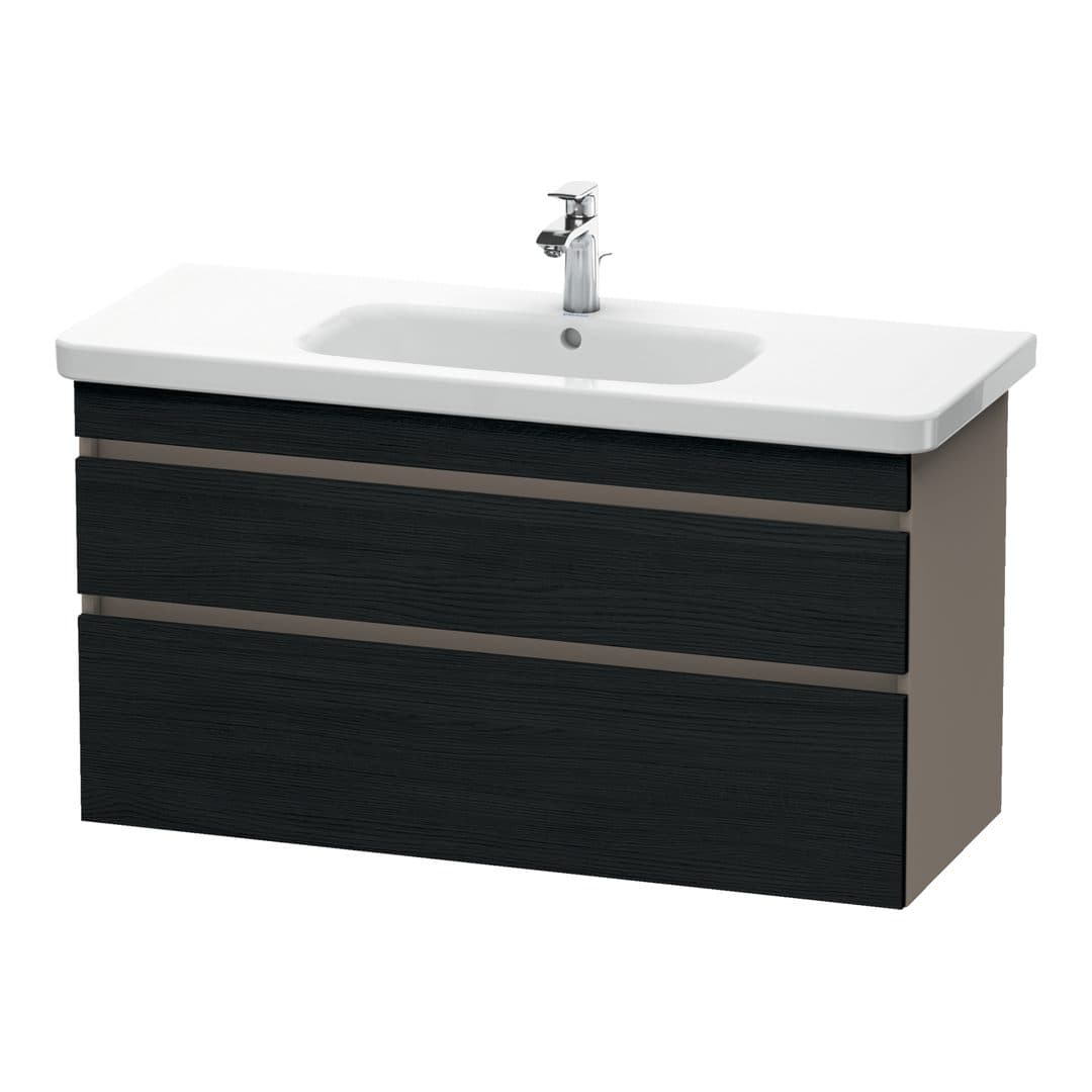 Duravit DuraStyle – Έπιπλο Νιπτήρα – 1130 mm, 2 συρτάρια, νιπτήρας κέντρο, σώμα Basalte Matt – Black oak Matt, Decor (DS649501643)