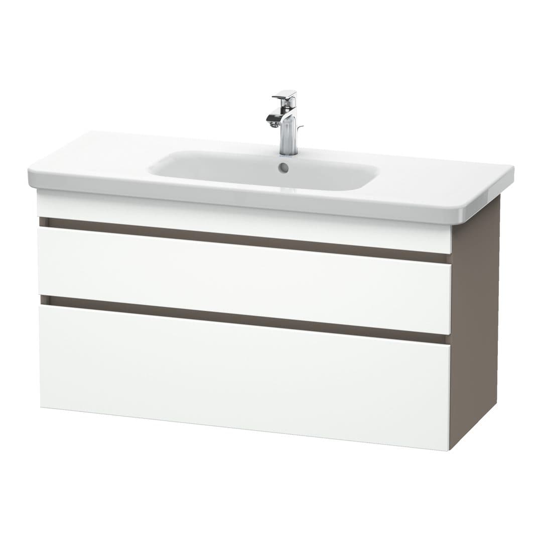 Duravit DuraStyle – Έπιπλο Νιπτήρα – 1130 mm, 2 συρτάρια, νιπτήρας κέντρο, σώμα Basalte Matt – White Matt, Decor (DS649501843)