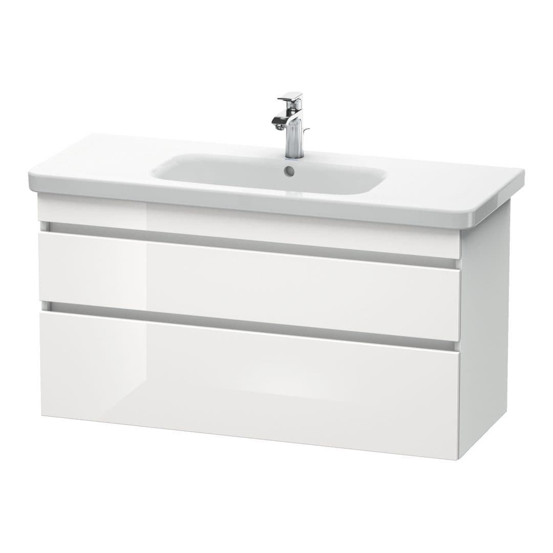 Duravit DuraStyle – Έπιπλο Νιπτήρα – 1130 mm, 2 συρτάρια, νιπτήρας κέντρο, White Matt – White High Gloss, Decor (DS649502218)