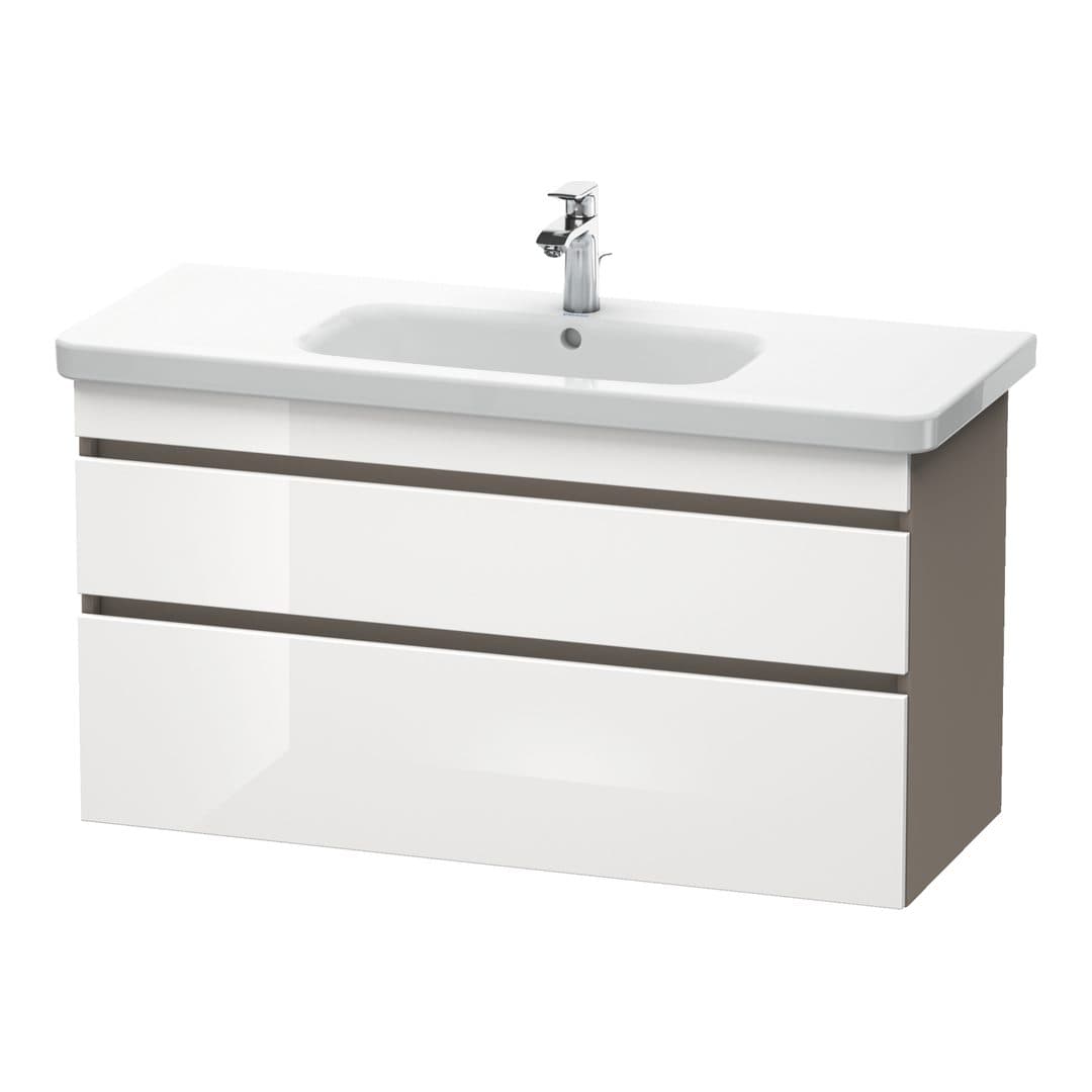 Duravit DuraStyle – Έπιπλο Νιπτήρα – 1130 mm, 2 συρτάρια, νιπτήρας κέντρο, σώμα Basalte Matt – White High Gloss, Decor (DS649502243)