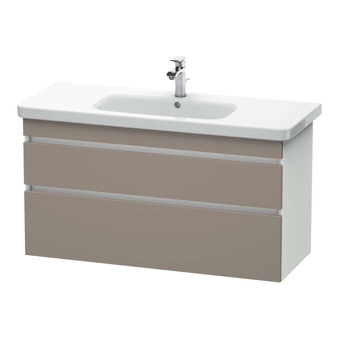 Duravit DuraStyle – Έπιπλο Νιπτήρα – 1130 mm, 2 συρτάρια, νιπτήρας κέντρο, σώμα White Matt – Basalte Matt, Decor (DS649504318)