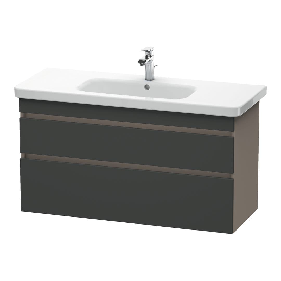 Duravit DuraStyle – Έπιπλο Νιπτήρα – 1130 mm, 2 συρτάρια, νιπτήρας κέντρο, σώμα Basalte Matt – Graphite Matt, Decor (DS649504943)