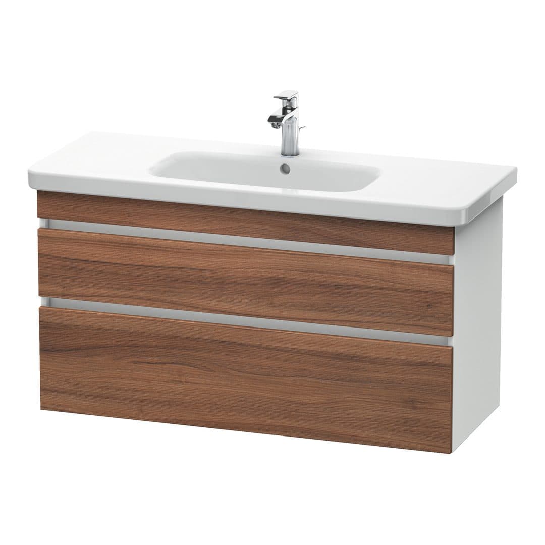 Duravit DuraStyle – Έπιπλο Νιπτήρα – 1130 mm, 2 συρτάρια, νιπτήρας κέντρο, σώμα White Matt – Walnut Matt, Decor (DS649507918)