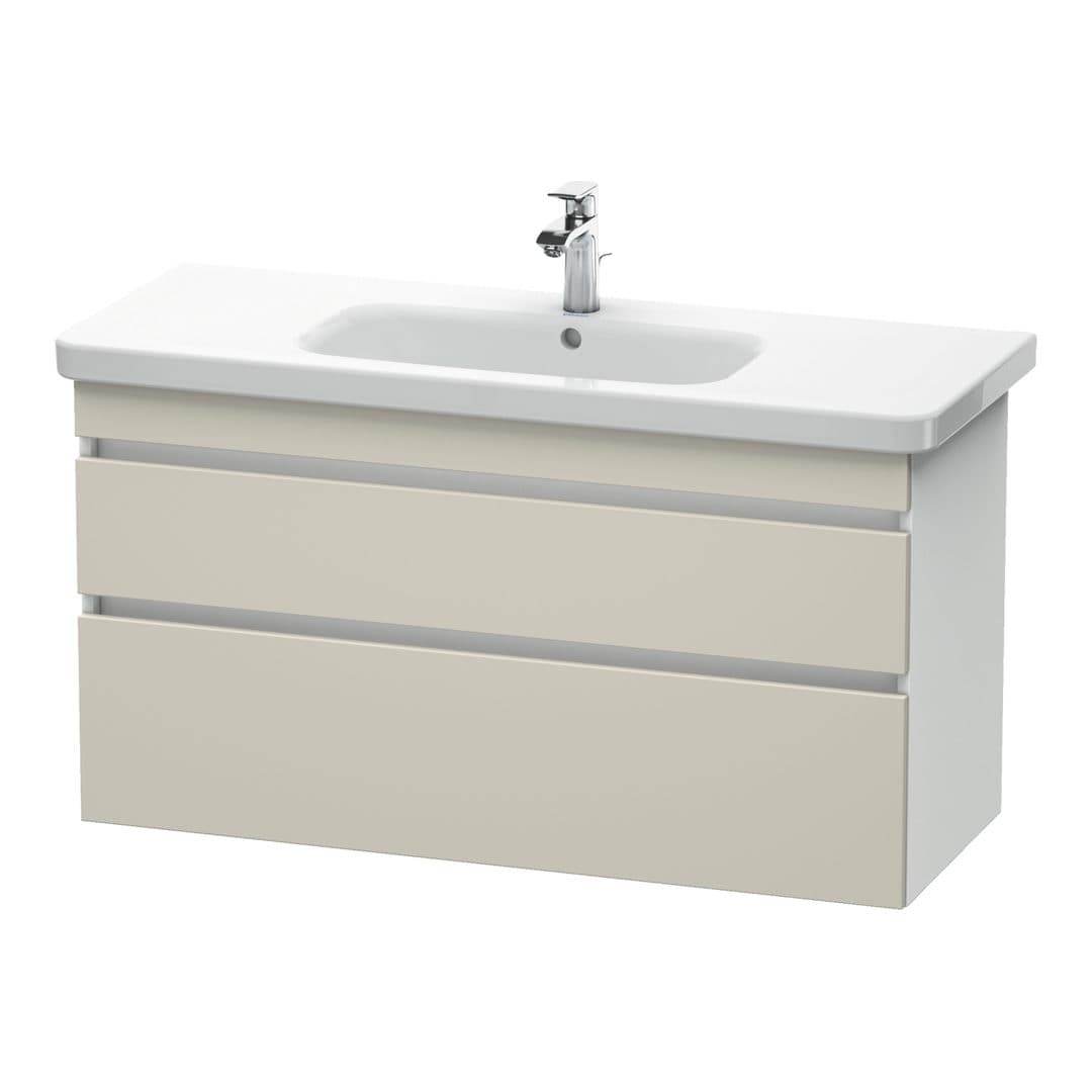 Duravit DuraStyle – Έπιπλο Νιπτήρα – 1130 mm, 2 συρτάρια, νιπτήρας κέντρο, σώμα White Matt – Taupe Matt, Decor (DS649509118)