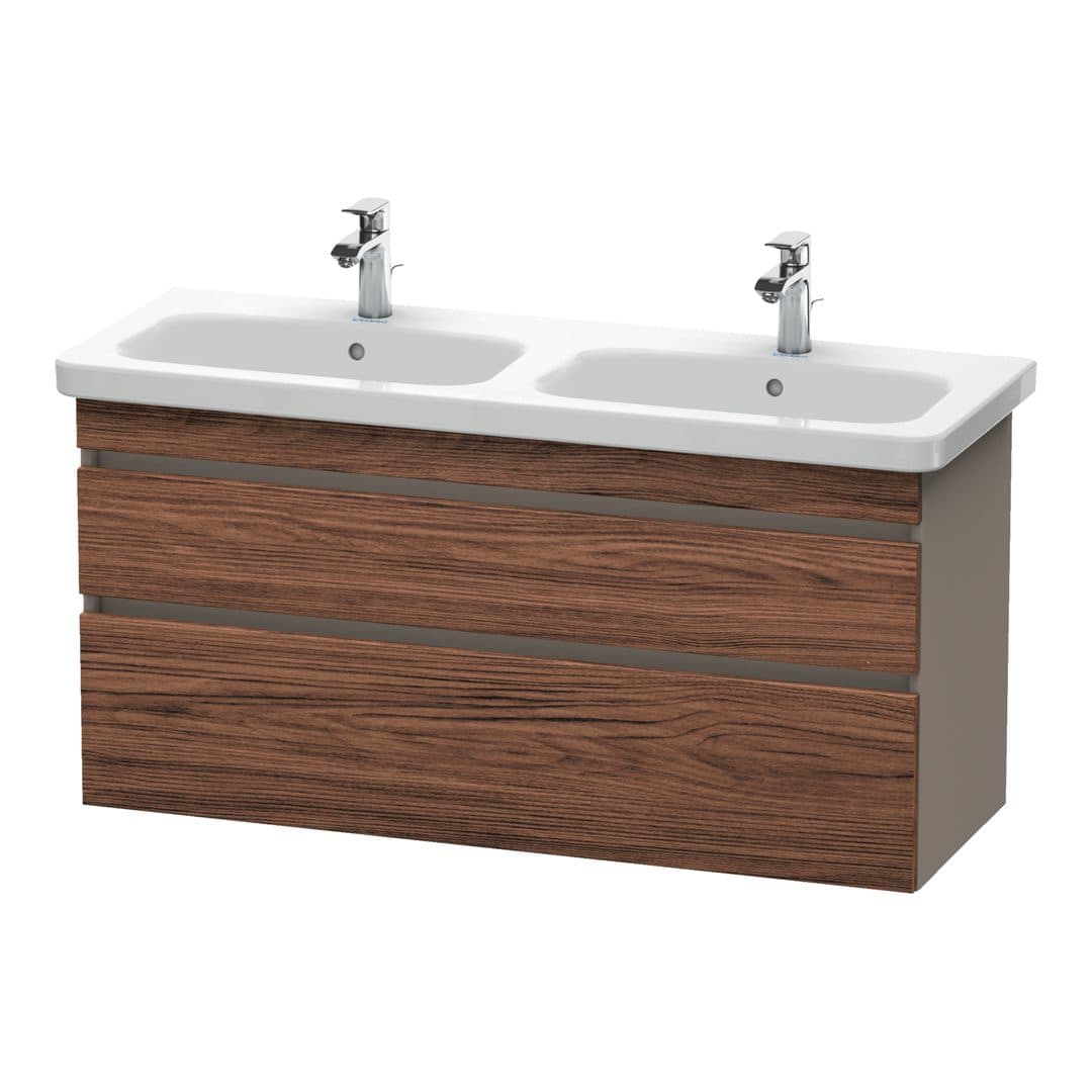 Duravit DuraStyle – Έπιπλο Νιπτήρα – 1230 mm, 2 συρτάρια, σώμα Basalte Matt – Walnut dark Matt, Decor (DS649802143)