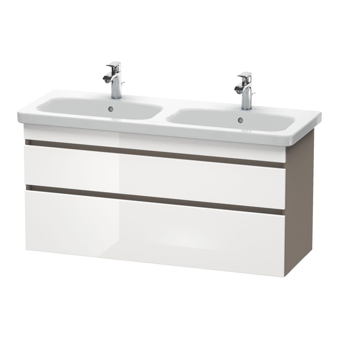 Duravit DuraStyle – Έπιπλο Νιπτήρα – 1230 mm, 2 συρτάρια, σώμα Basalte Matt – White High Gloss, Decor (DS649802243)