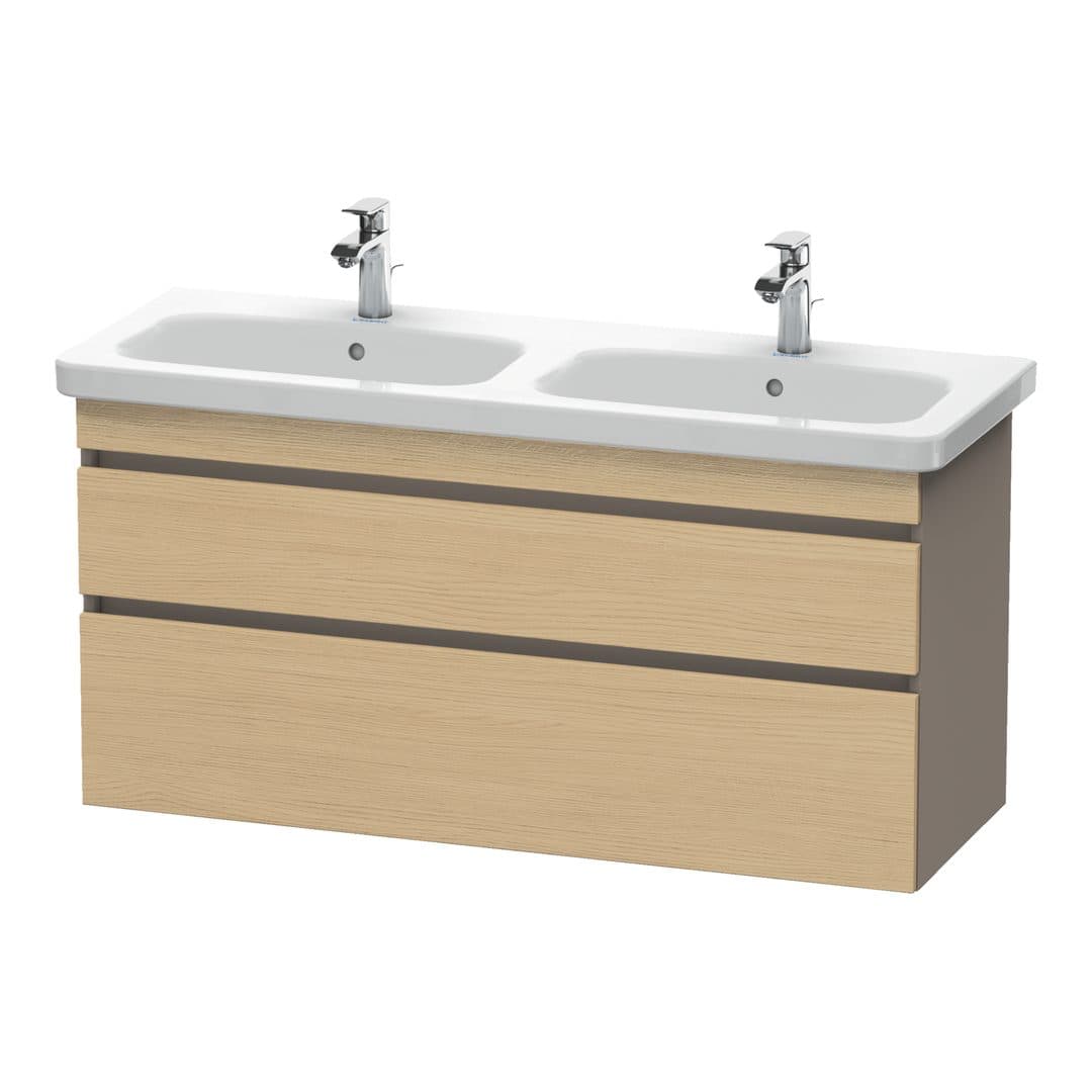 Duravit DuraStyle – Έπιπλο Νιπτήρα – 1230 mm, 2 συρτάρια, σώμα Basalte Matt – Natural oak, Decor (DS649803043)