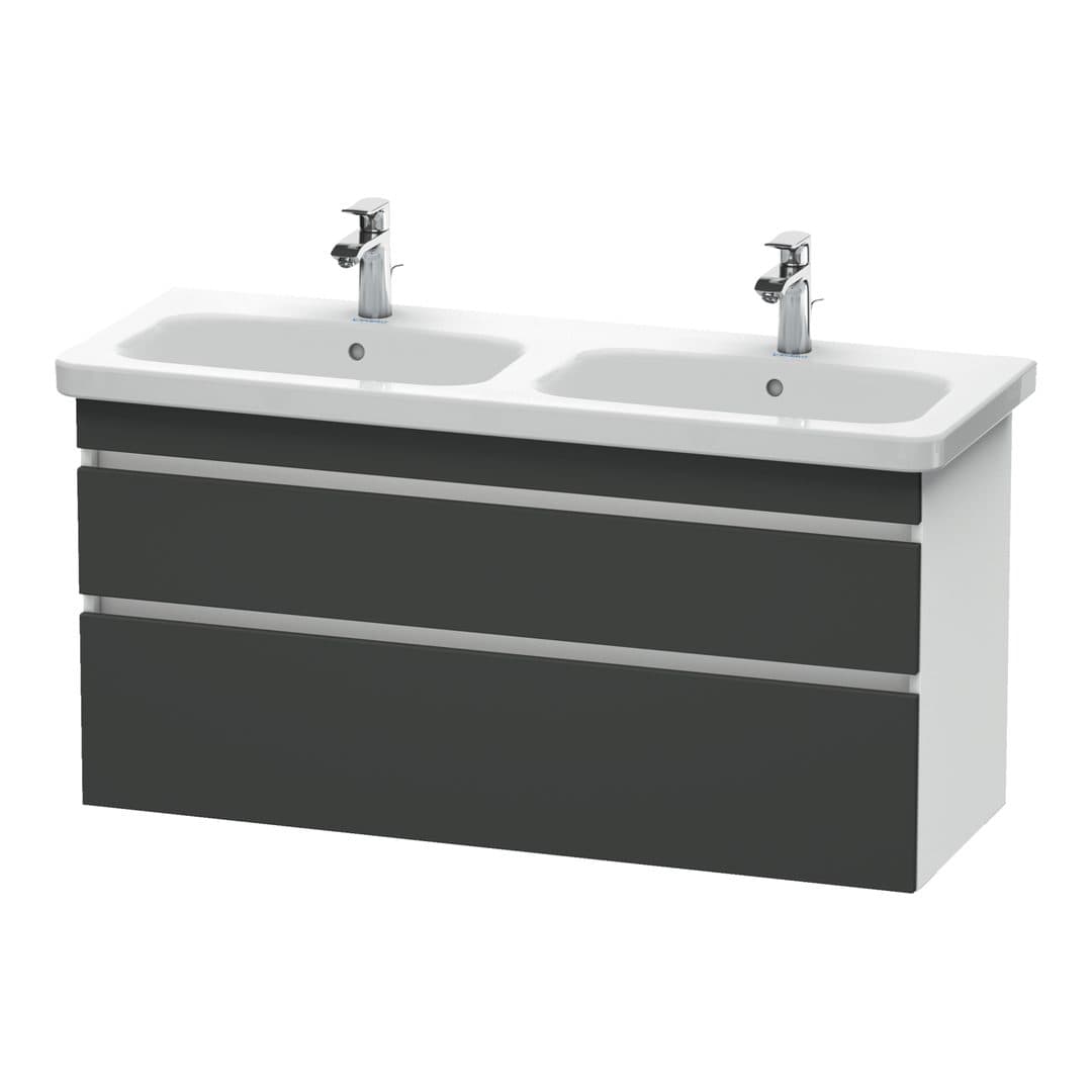 Duravit DuraStyle – Έπιπλο Νιπτήρα – 1230 mm, 2 συρτάρια, σώμα White Matt – Graphite Matt, Decor (DS649804918)