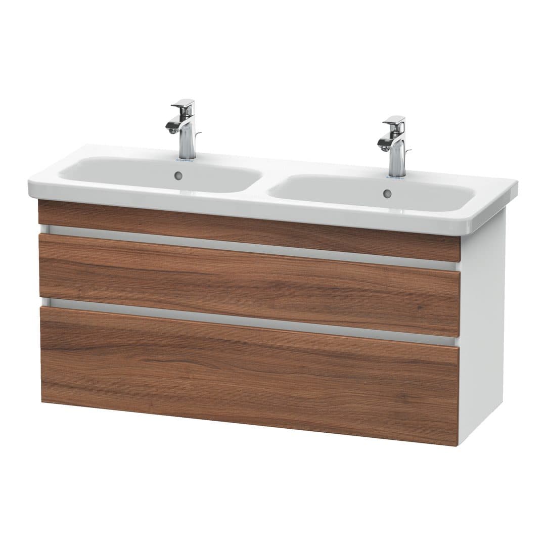 Duravit DuraStyle – Έπιπλο Νιπτήρα – 1230 mm, 2 συρτάρια, σώμα White Matt – Walnut Matt, Decor (DS649807918)