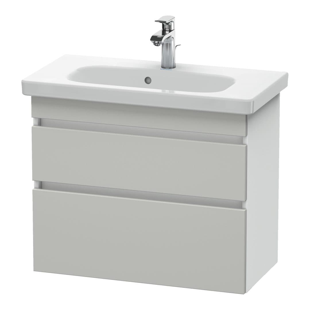 Duravit DuraStyle – Έπιπλο Νιπτήρα – 730 mm, 2 συρτάρια, νιπτήρας κέντρο, σώμα White Matt, Compact – Concrete grey Matt, Decor (DS649900718)