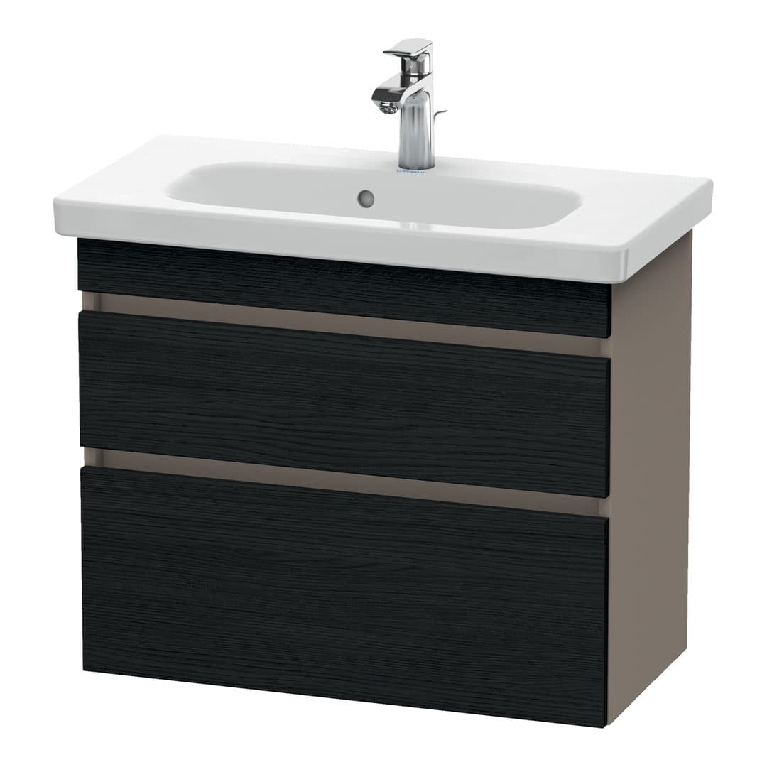 Duravit DuraStyle – Έπιπλο Νιπτήρα – 730 mm, 2 συρτάρια, νιπτήρας κέντρο, σώμα Basalte Matt, Compact – Black oak Matt, Decor (DS649901643)