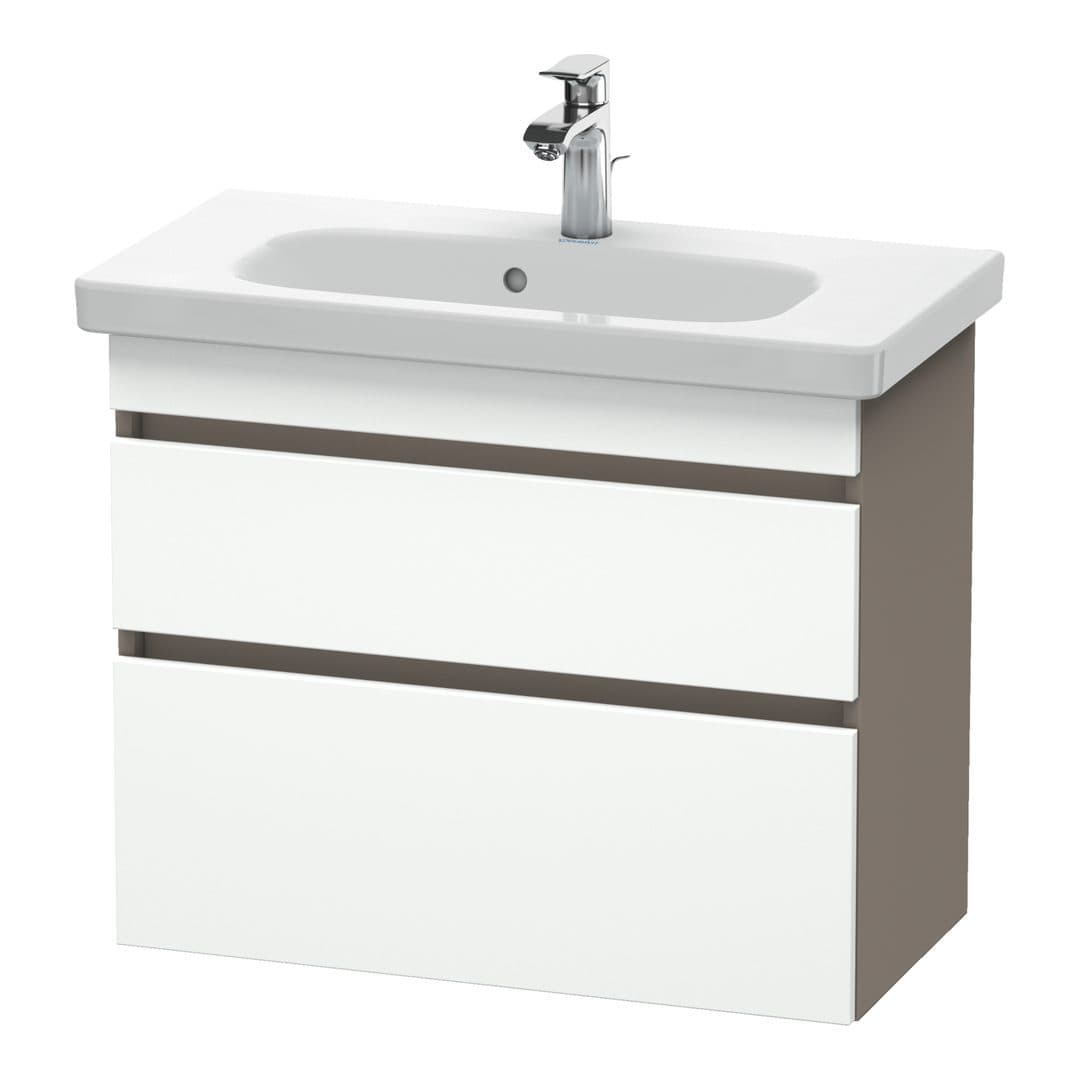 Duravit DuraStyle – Έπιπλο Νιπτήρα – 730 mm, 2 συρτάρια, νιπτήρας κέντρο, σώμα Basalte Matt, Compact – White Matt, Decor (DS649901843)